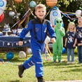 thumbnail image 5 of Pandaie Kids Boys Girls Space Astronaut Costume Suit Long Sleeve Zipper Jumpsuit for Halloween Cosplay Holiday Present Blue,8-9 Years, 5 of 6