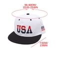 thumbnail image 3 of USA Flag Embroidered Flat Brim Baseball Cap, Unisex Hip‑Hop Snapback Sun Hat For Street Dancing Casual Wear, 3 of 8