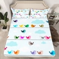thumbnail image 2 of jejeloiu Colorful Cartoon Birds Full Size Sheets,Kawaii Flying Animals Bed Sheets For Boys Girls 4 Pieces, 2 of 7