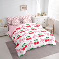 thumbnail image 3 of Homewish Kawaii Bow Knot 7-Piece Twin Bedding Sets,Cartoon Cherry Fruit Bedding Comforter Set,Cute Bowtie Ribbon Sheet Sets For Girls,Microfiber Bedroom Decor Reversible, 3 of 8