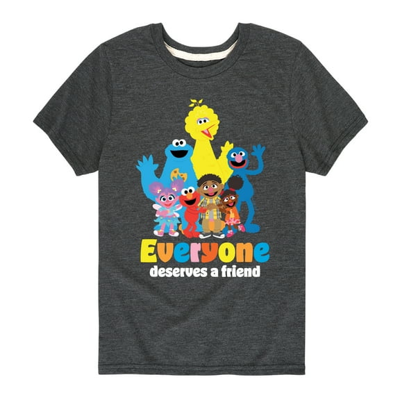 Sesame Street - Everyone Deserves A Friend - Toddler and Youth Short Sleeve Graphic T-Shirt