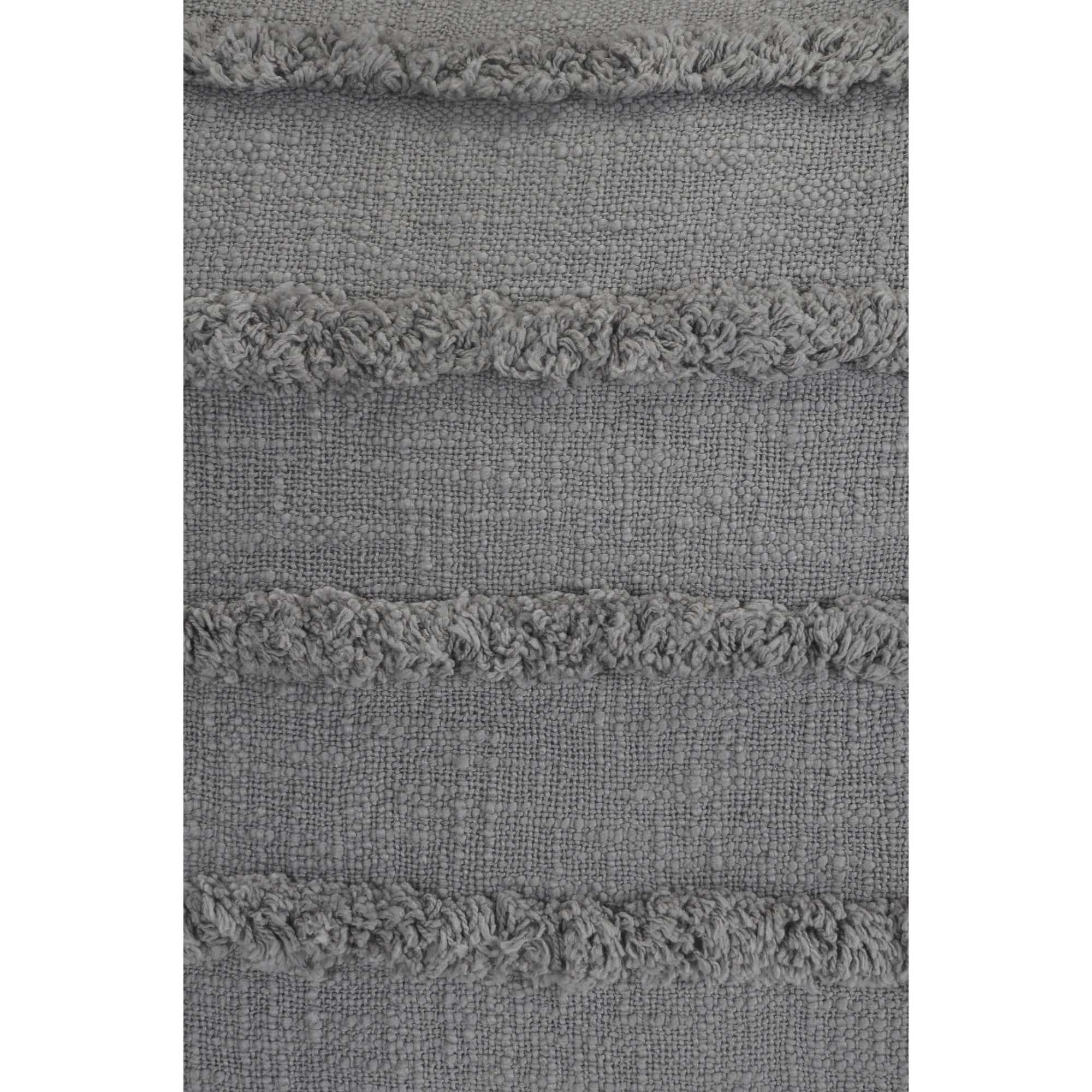 Laddha Home Designs Loomed Over Tufted Striped Cotton Throw Pillow Cover - 20" - Gray