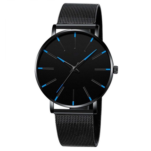 Rinsvye Mesh Belt Watch Men's Analog Watch Men Watch Colorful Scale Men's Digital Watch Small Watch Business Quartz Watch Wrist Watch Mesh Belt