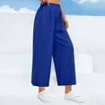 thumbnail image 4 of HAiming Women's Wide Leg Pants High Elastic Waist Loose Pants Casual Workout Baggy Lounge Trousers with Pockets, 4 of 7