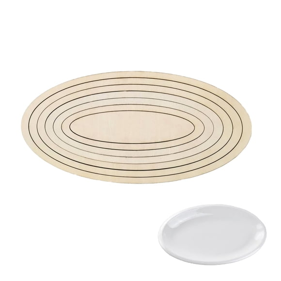 Moldes de cerámica para platos TTFdacai, 7 piezas, madera ovalada, 19-35 cm