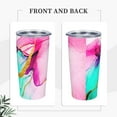 thumbnail image 2 of Abstract Marble Waves Tumbler Stainless Steel Insulated Tumblers with Lid Straw Reusable Marbling Stone Coffee Travel Mug Drinking Wine Smoothie Cups Birthday Gifts for Women 20 Oz, 2 of 6