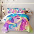 thumbnail image 2 of Erosebridal Unicorn Gifts Quilt Full For Unicorn Lover,Cute Unicorn Animals Full Bedspread Sets For Kids Girls,3pcs, 2 of 7
