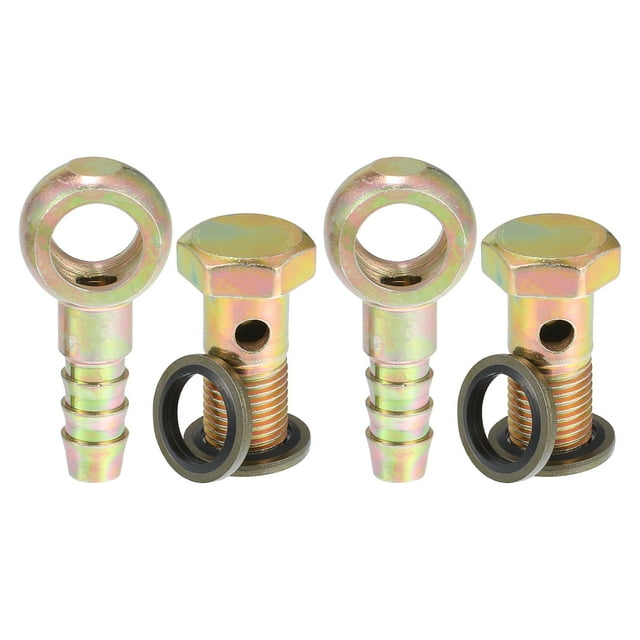 Unique Bargains 2 Set Car Oil Cooler Screw Ball Head Adapter Turbo Brake Line Bolt Adapter M12x1.25 10mm OD with Washers