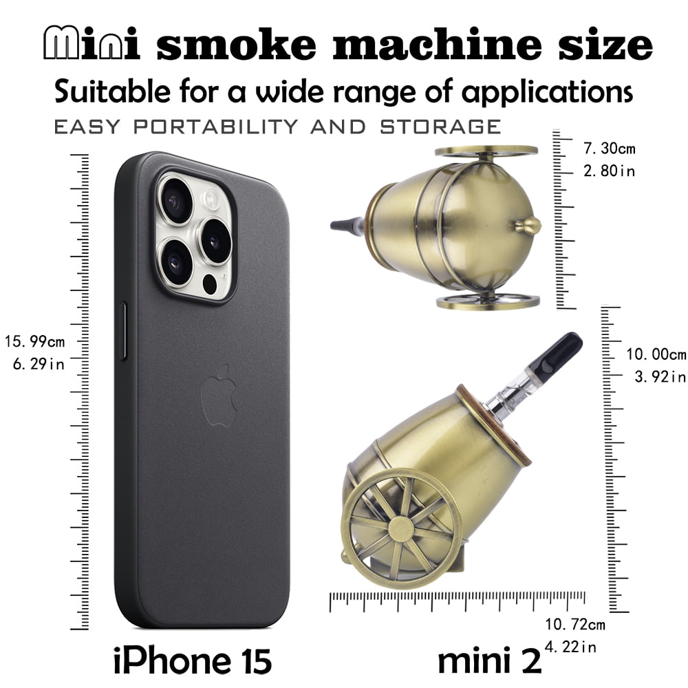 HSETIY Handheld Mini Smoke Machine 191754 Gold Easy-to-Use Rechargeable Remote Control Fog Machine