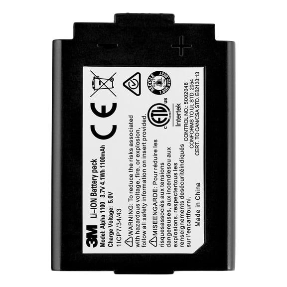 3M Rechargeable Li-Ion Battery Pack, Alpha1100, 8 each/case