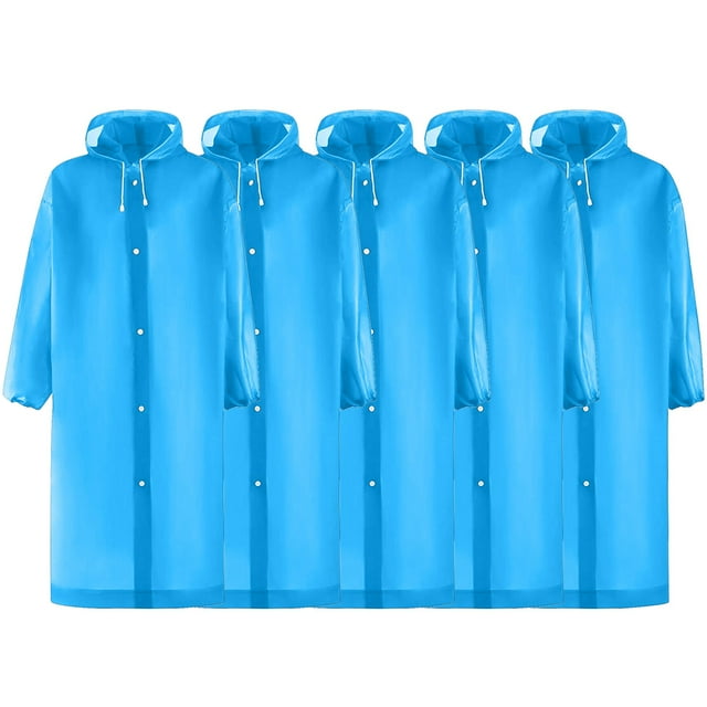 Cameland Lot de 5 Imperméables pour Adultes Réutilisables, Ponchos de Pluie en EVA Légers Manteau de Pluie Imperméable Équipement de Pluie pour Hommes et Femmes