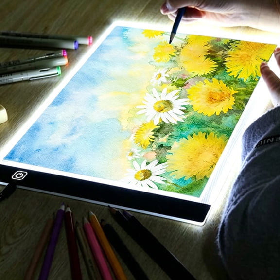 A4 LED Light Box Tracer, EEEkit LED Artcraft Tracing Light Pad with 3-Level Brightness for DIY Diamond Painting, Sketching