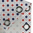 thumbnail image 4 of Ambesonne Abstract Grommet Curtain, Nautical Circles Squares, 50" x 120", Navy Blue White Red, 4 of 6
