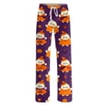 thumbnail image 4 of IYYVV Halloween Pajama Pants for Women Stretch Drawstring Lounge Pants Casual Pumpkin Printed Wide Leg Pjs Bottoms Dark Purple S, 4 of 5