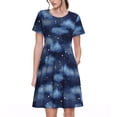 thumbnail image 1 of Disketp Starry Sky para Vestido de Manga Corta para Mujeres, Vestidos de Verano para Mujeres, Casual y Holgado para la Playa, 1 of 6
