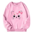 thumbnail image 3 of CONFREE Girls Sweatshirts Long Sleeve Sweatshirt for Girls Trendy Cute Cat Prints Fashion Preppy Pullover Tops, 3 of 6