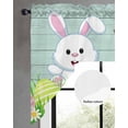 thumbnail image 2 of Easter Rabbits Swag Valances for Windows, Small Curtains Drapes, Watercolor Eggs Cute Bunny Grass Flowers Blue Kitchen Window Curtains Over Sink Window Treatment Valance for Bedroom/Bathroom 56"x36", 2 of 5
