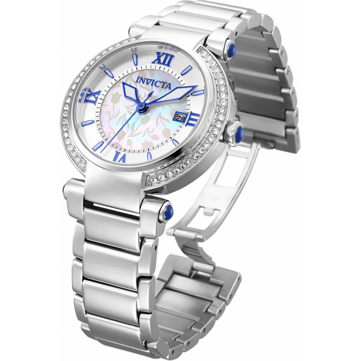 Invicta Women's 27082 Angel Quartz Stainless Steel Strap 3 Hand White, Silver Dial Watch - image 2 of 3