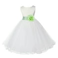 thumbnail image 2 of Ekidsbridal Girl Christening Flower Girl Dress - Ivory Ruffle Tulle with Tiebow 829T-A (Size: S-12), 2 of 3