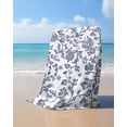 thumbnail image 4 of Blue Flower Beach Towels Oversized Super Absorbent, Spring Leaf Vintage Farmhouse Boho Plant Lightweight Bath Towel Quick Dry Sets For Bathroom/Pool/Rv Camping/Beach Play/Gym Room/Picnic 23"x47", 4 of 8