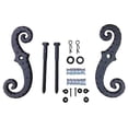 thumbnail image 1 of Wood Shutter Hardware 30-14-88280R Scroll Dog with Lag Bolt Powder Coated Value Pack, Black, 1 of 1