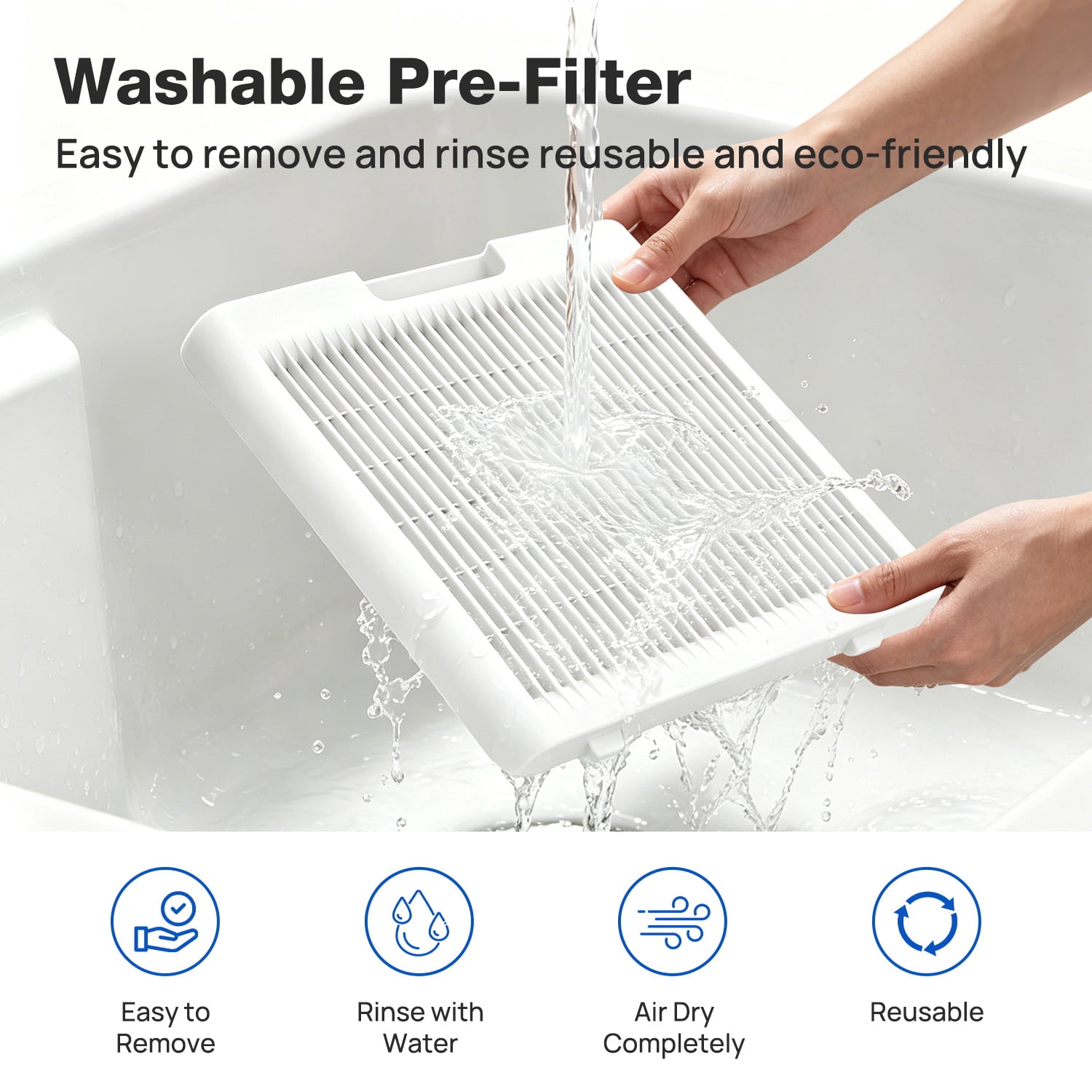 Air Purifier for Home Large Room Up to 1123 ft², H13 HEPA Air Purifier for Home Pets Allergies, Air Quality Monitor, Washable Pre-Filter, Auto & Quiet Sleep Mode for Smoke, Dust, Odor & Pollen