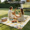 thumbnail image 4 of Sunflower Outdoor Rug for Patio/Deck/Porch, Non-Slip Large Area Rug 6 x 9 Ft, Gnomes Yellow Checkered Eucalyptus Leaves Indoor Outdoor Rugs Washable Area Rugs, Reversible Camping Rug Carpet Runner, 4 of 8