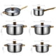 thumbnail image 2 of Juego de 6 Ollas Y Sartenes, Juego de Cocina, Cacerola, Olla para Sopa, Portátil, Antiadherente, Sartén, Juego de Utensilios de Cocina de Acero Inoxid Cacerolas con olla sopera, 2 of 8