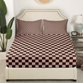 thumbnail image 3 of Erosebridal Checkered Gingham Sheet Set King, Colorful Bedding Sets King Size, Rectangle Geometry Decor, 4-Piece, 3 of 7