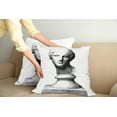 thumbnail image 2 of Ambesonne Antique Throw Pillow Cover 2 Pack, Woman Head Art, 20", Charcoal Grey and White, 2 of 7