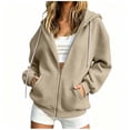 thumbnail image 2 of YanHoo Zip Up Hoodies Women Oversized Casual Y2K Long Sleeve Hooded Sweatshirts Fall Spring Track Jackets, 2 of 8