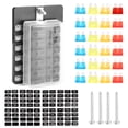 thumbnail image 2 of 12 Way Fuse Box, Blade Fuse Block Holder With LED Indicator Waterproof Cover Equipped With 24 4-Color Fuses, Designed With Positive And Negative Terminals For Car Boat Bus Yacht, 2 of 8