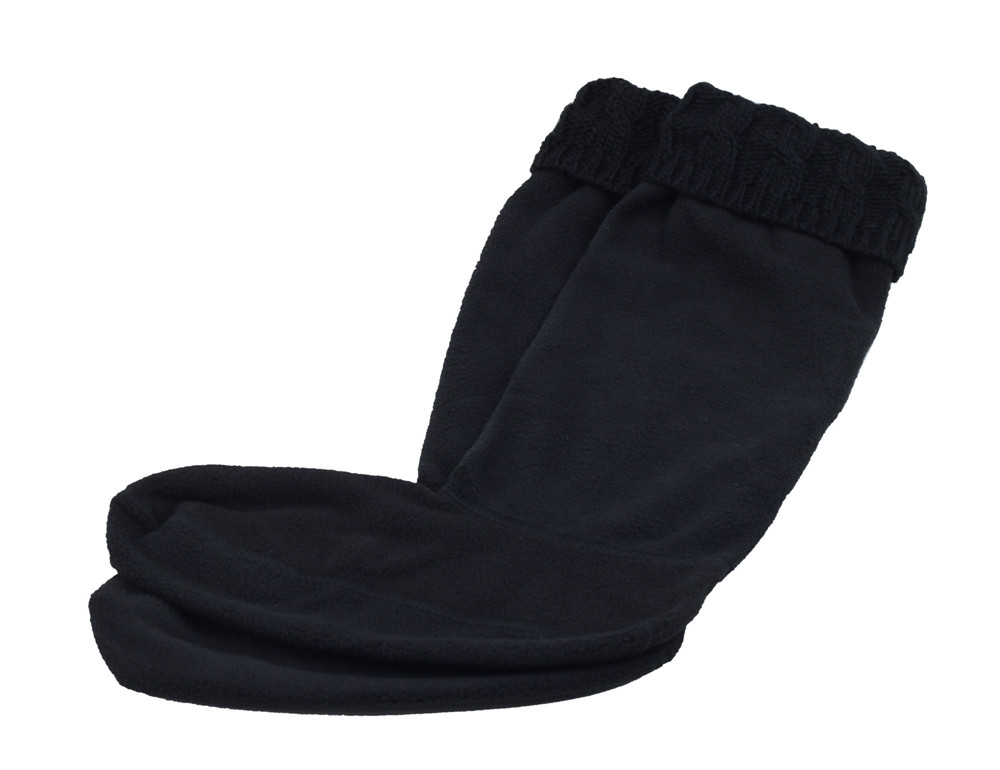 Lady Rain Boot Fleece Liners With Knitted Sweater Cuff Warm Socks M(8,9,10)