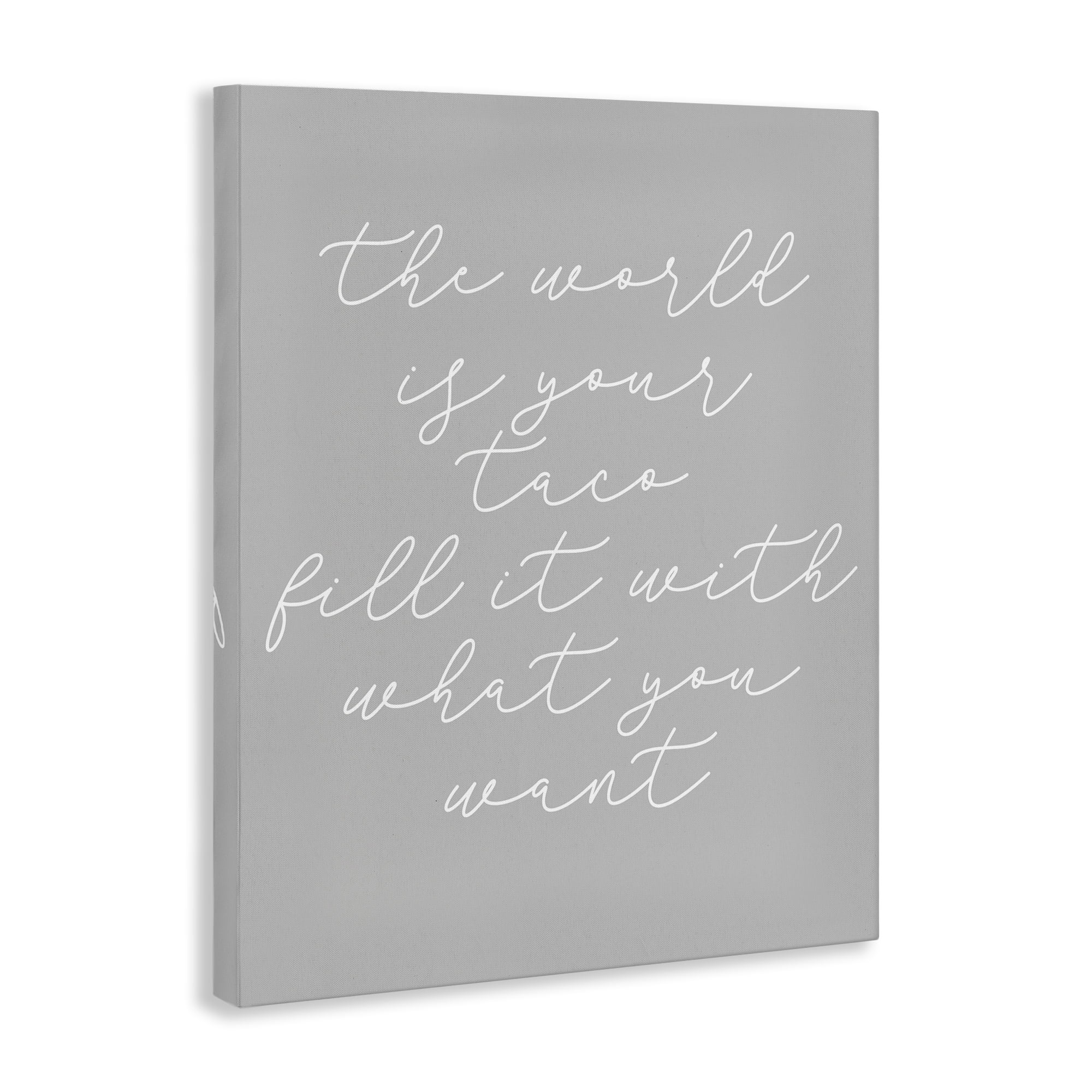 Stupell Industries World Is Your Taco Text & Numbers Painting Wrapped Canvas Art Print Wall Art, 16 x 20