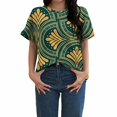 thumbnail image 2 of Endives Women's Short Sleeve T-Shirt Round Neck Printed T Shirt Womens Tops Spring Summer, 2 of 4