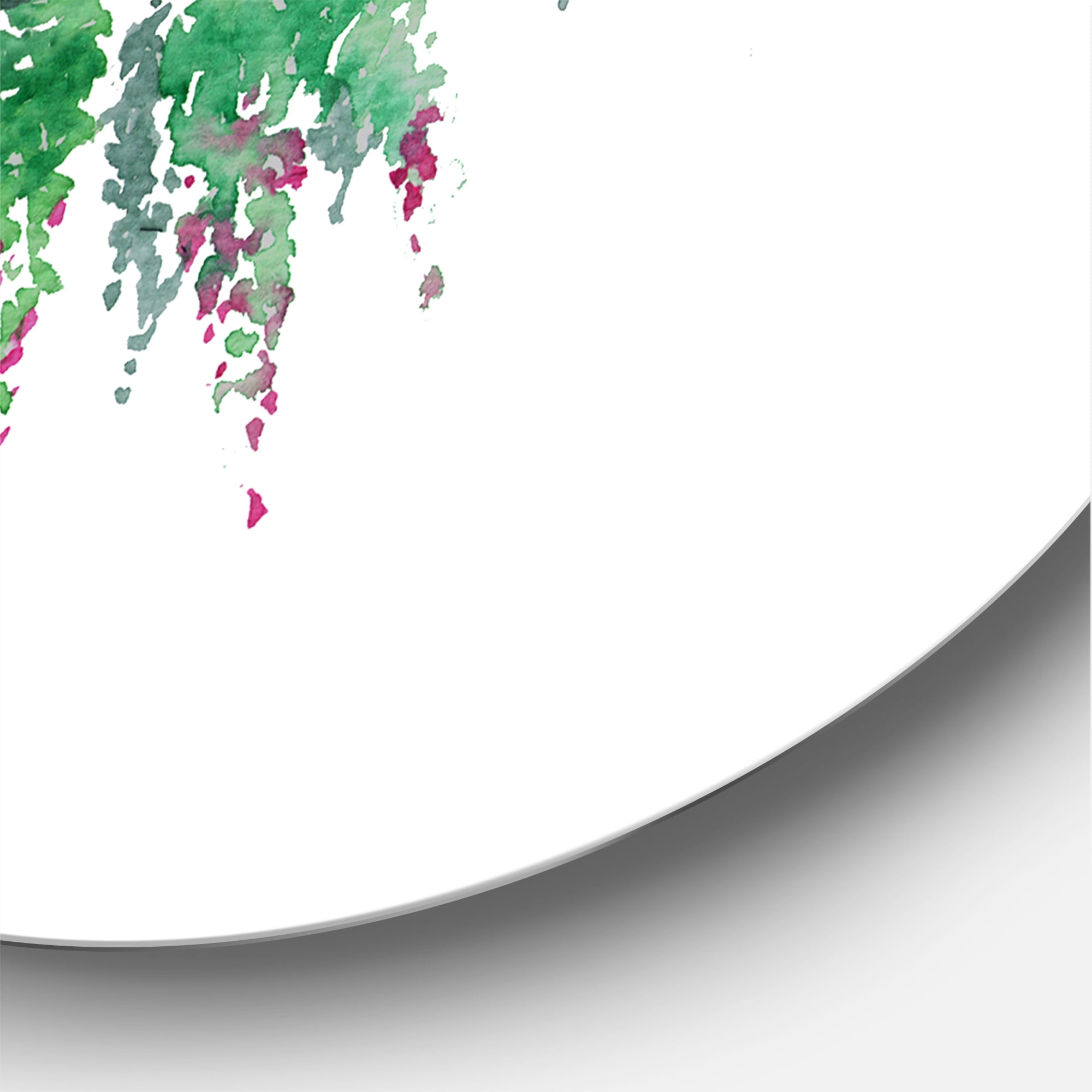 Designart 'A Lonely Tree of Wisteria' Traditional Circle Metal Wall Art 11x11 - Disc of 11