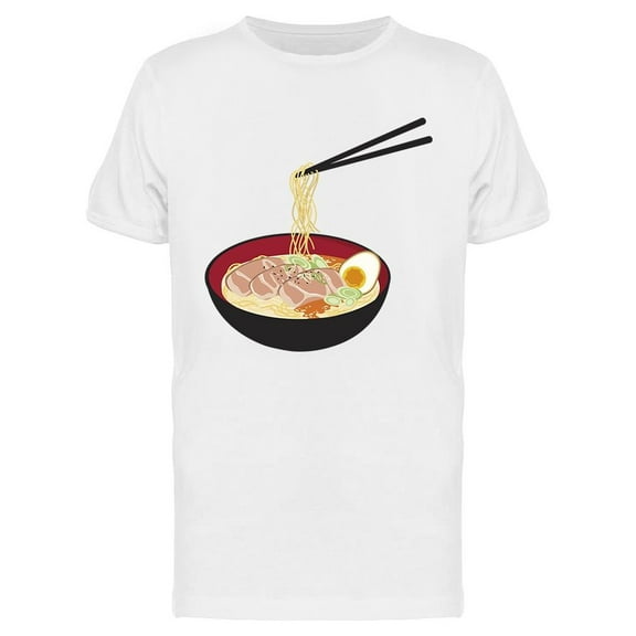 Ramen With Chopsticks Sketch T-Shirt Men -Image by Shutterstock, Male XX-Large