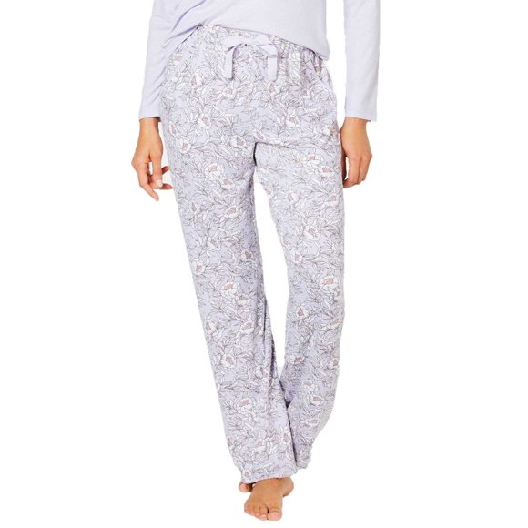 Charter Club Printed Soft Knit Pajama Pants (Purple, S)