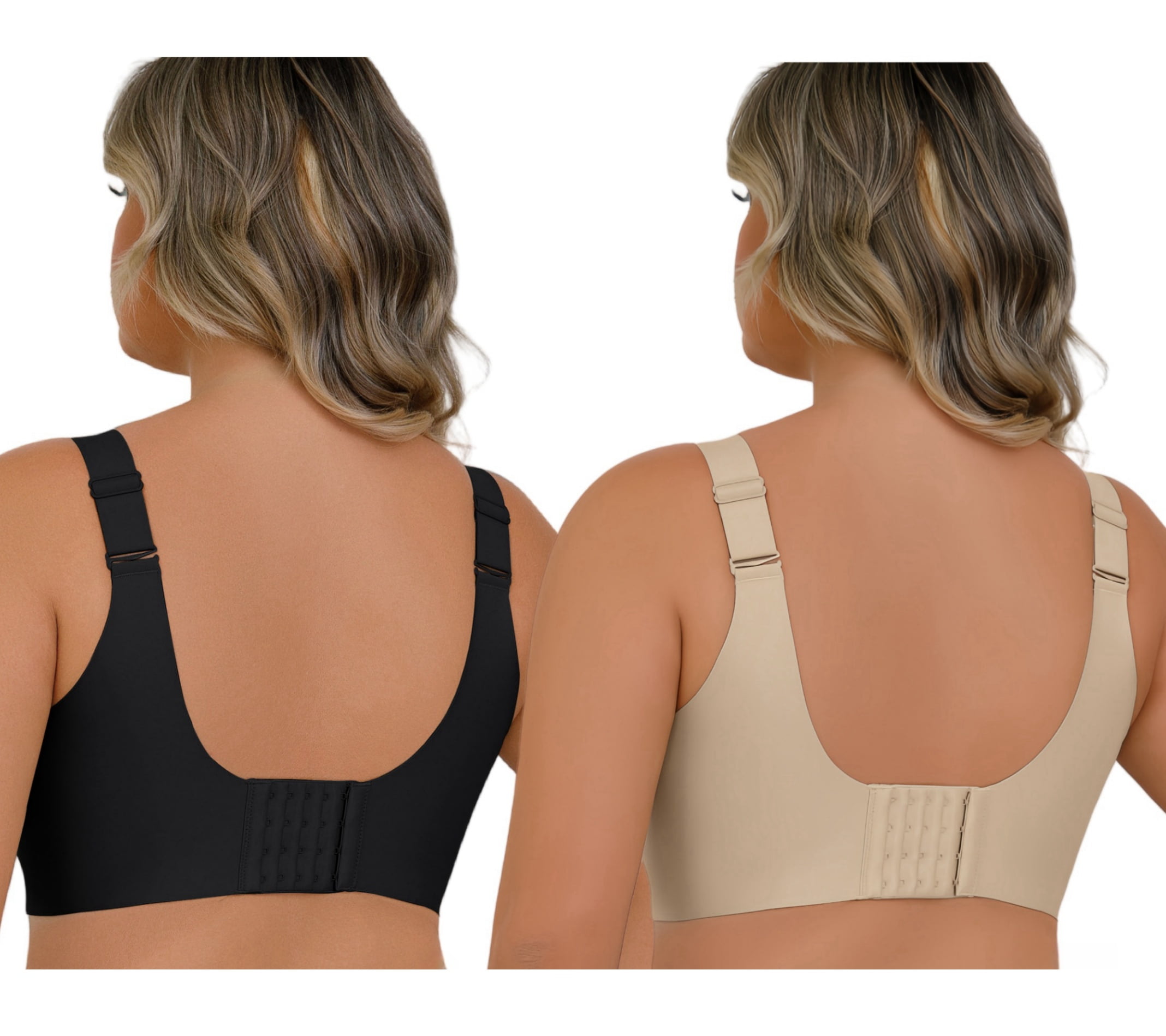 Daystry Plus Size Everyday Bras for Women Full Coverage Soft Sleep Wirefree Bras Pack of 2 New Upgrade