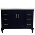 thumbnail image 2 of 49 in. Single Wooden Vanity  Blue with White Quartz Oval Sink, 2 of 14