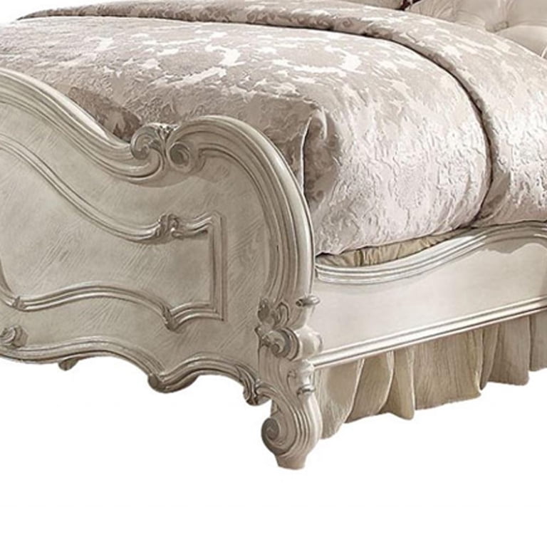 ACME Versailles Queen Wooden Panel Bed in Bone and White - Walmart.com