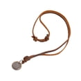 thumbnail image 2 of Three-color Round Brand Alloy Vintage Leather Necklace, 2 of 2