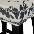 thumbnail image 5 of Home Square 2-Piece 24" Wood Cow Print Counter Stool Set in Black, 5 of 9
