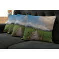 thumbnail image 2 of Ambesonne Landscape Throw Pillow Cover 4 Pack, Wooden Rural Path, 24", Green Blue, 2 of 6