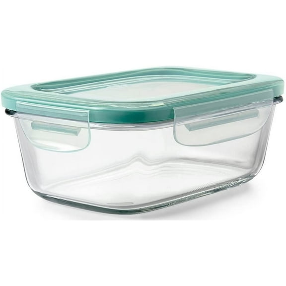 Good Grips Glass Rectangle Airtight Food Storage Container Smart Seal 3.5 Cup with Plastic Lid