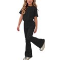 thumbnail image 2 of LvhaoGJOB Little Kids Girls T-Shirt and Shorts Outfit Set, Black - graphic print, custom print, 2 of 7