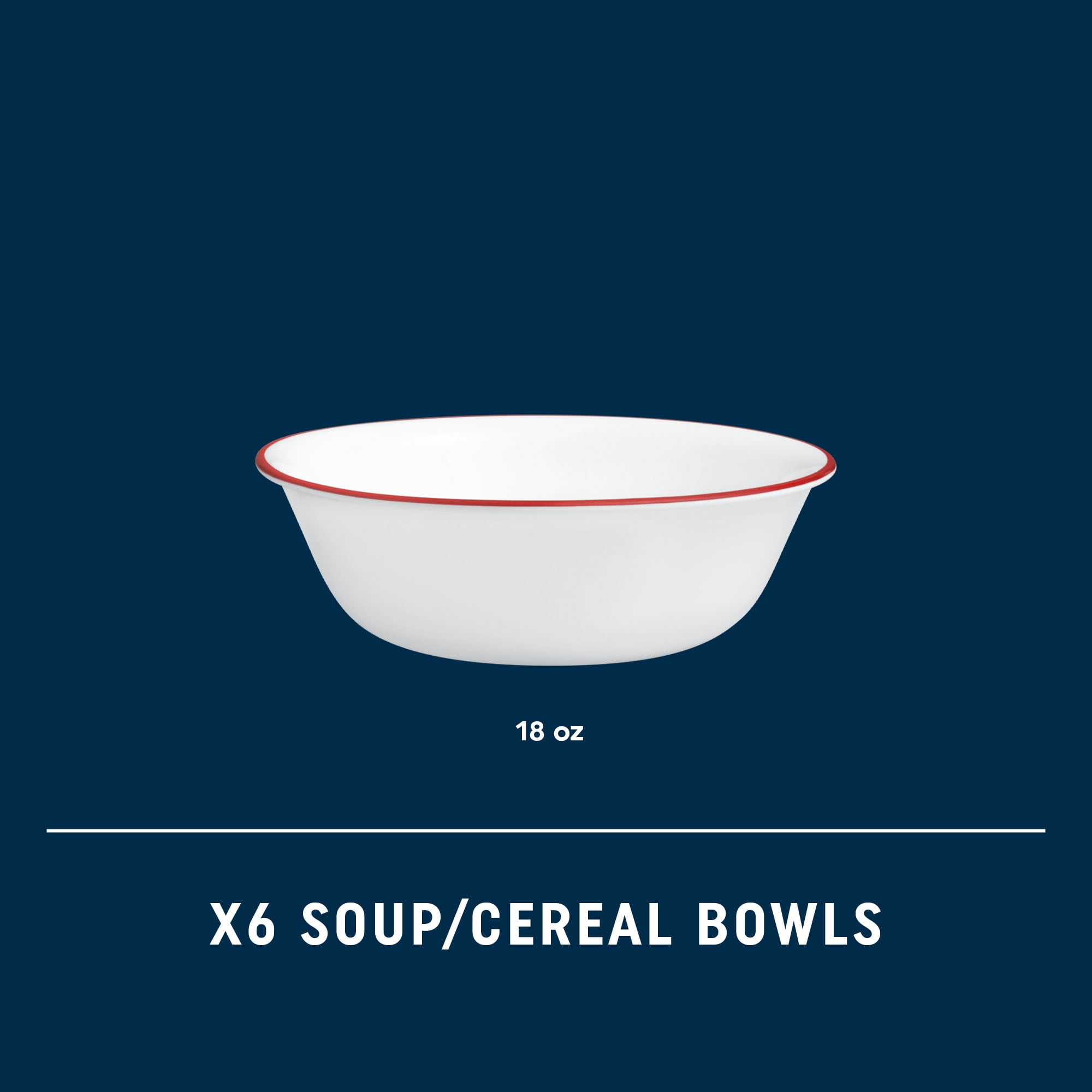 Corelle Splendor 18 oz Glass Cereal/Soup Bowl (Set of 6)