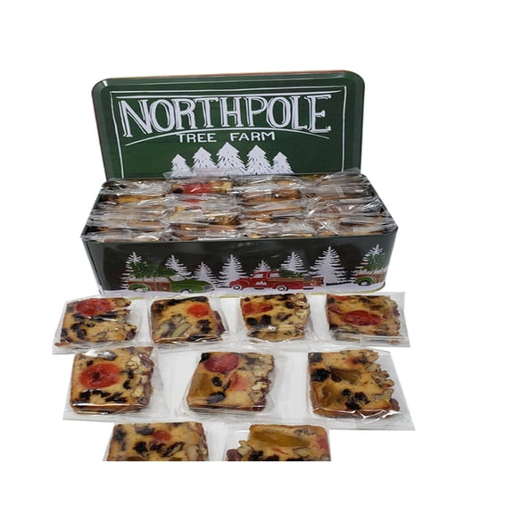 Jane Parker Fruitcake Classic Fruit Cake 40 Individually Wrapped Slices in a Decorative Holiday Tin