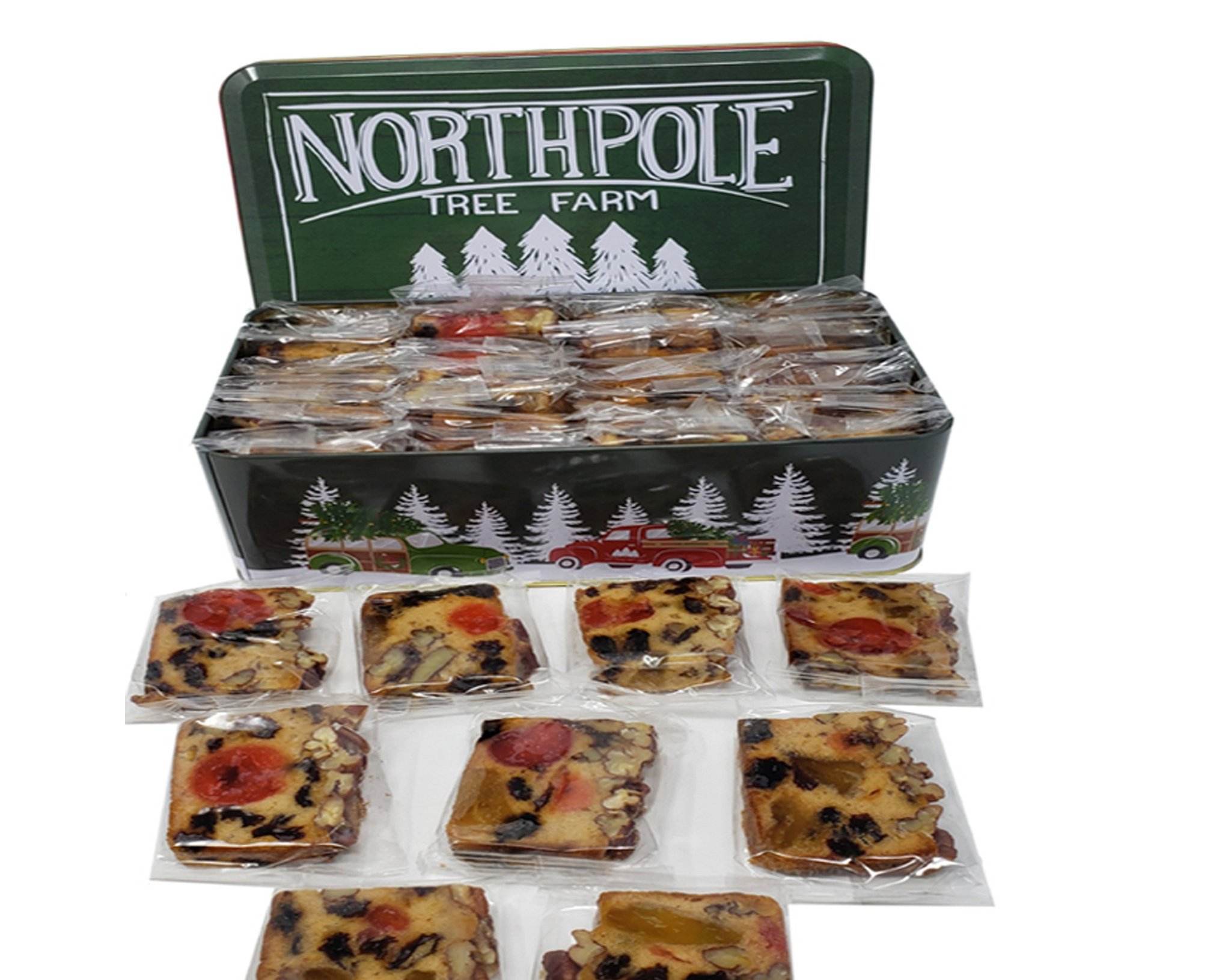 Jane Parker Fruitcake Classic Fruit Cake 40 Individually Wrapped Slices in a Decorative Holiday Tin