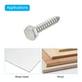 thumbnail image 4 of Uxcell Hex Head Lag Screws Bolts, 1/4" x 1-1/2" 304 Stainless Steel Partial Thread Wood Screws, 20 Pack, 4 of 7